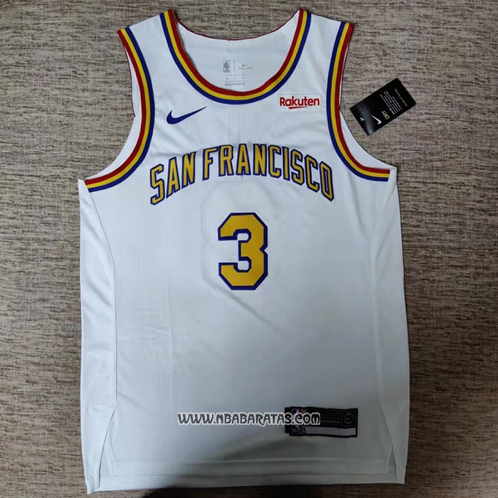 Camiseta Golden State Warriors Jordan Poole #3 Classic Autentico Blanco